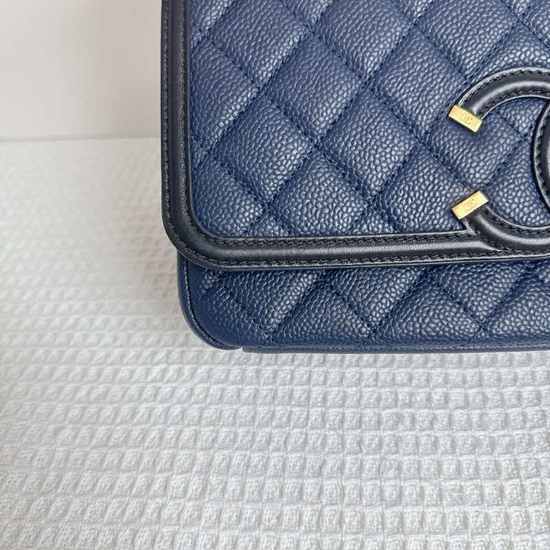 Chanel CC Filigree Flap Bag - Navy / Ghw-6