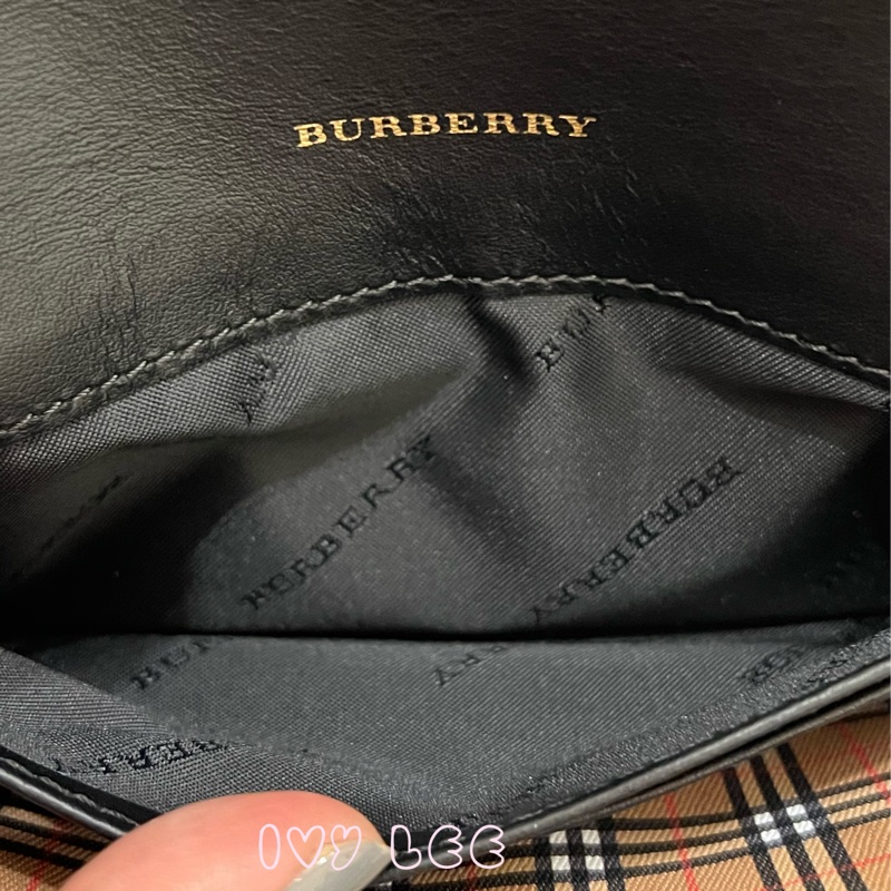 BURBERRY 經典格紋 拚接黑 造型 男女適用 長夾-4