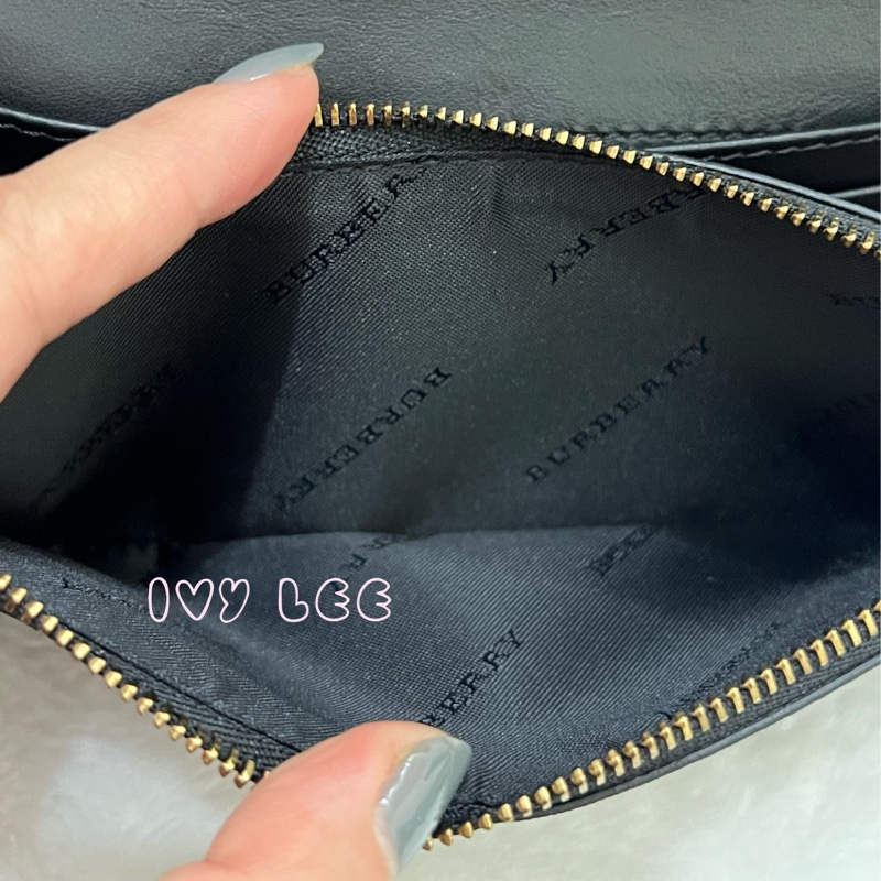 BURBERRY 經典格紋 拚接黑 造型 男女適用 長夾-8