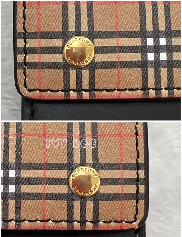 BURBERRY 經典格紋 拚接黑 造型 男女適用 長夾-10