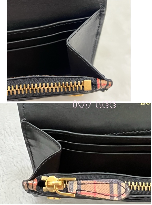BURBERRY 經典格紋 拚接黑 造型 男女適用 長夾-13