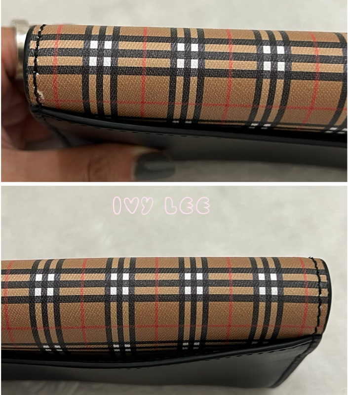 BURBERRY 經典格紋 拚接黑 造型 男女適用 長夾-15