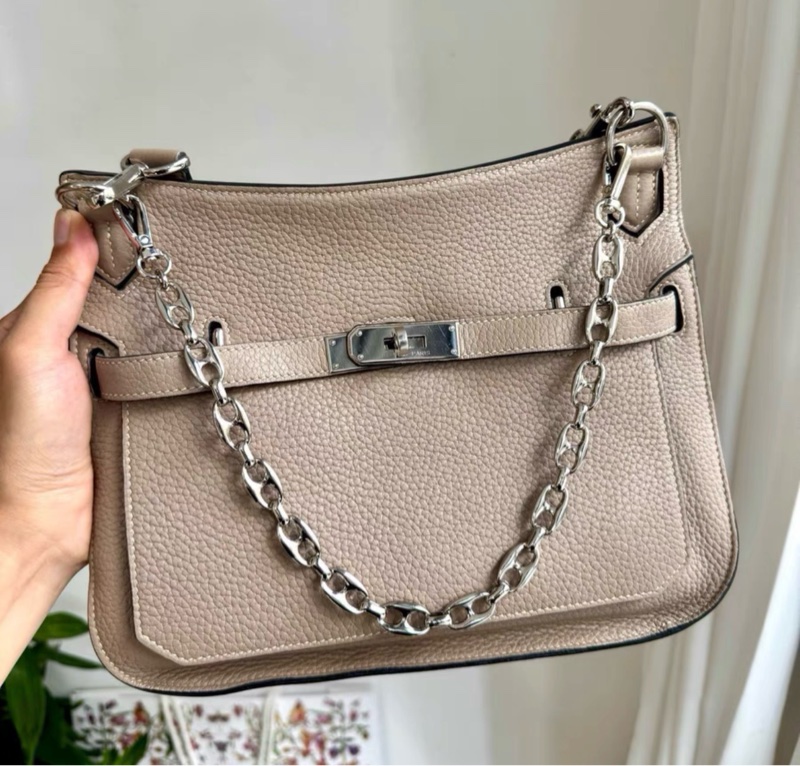 98新💎Hermes 吉普賽28斑鳩灰銀扣N刻,買回來背了一次-1