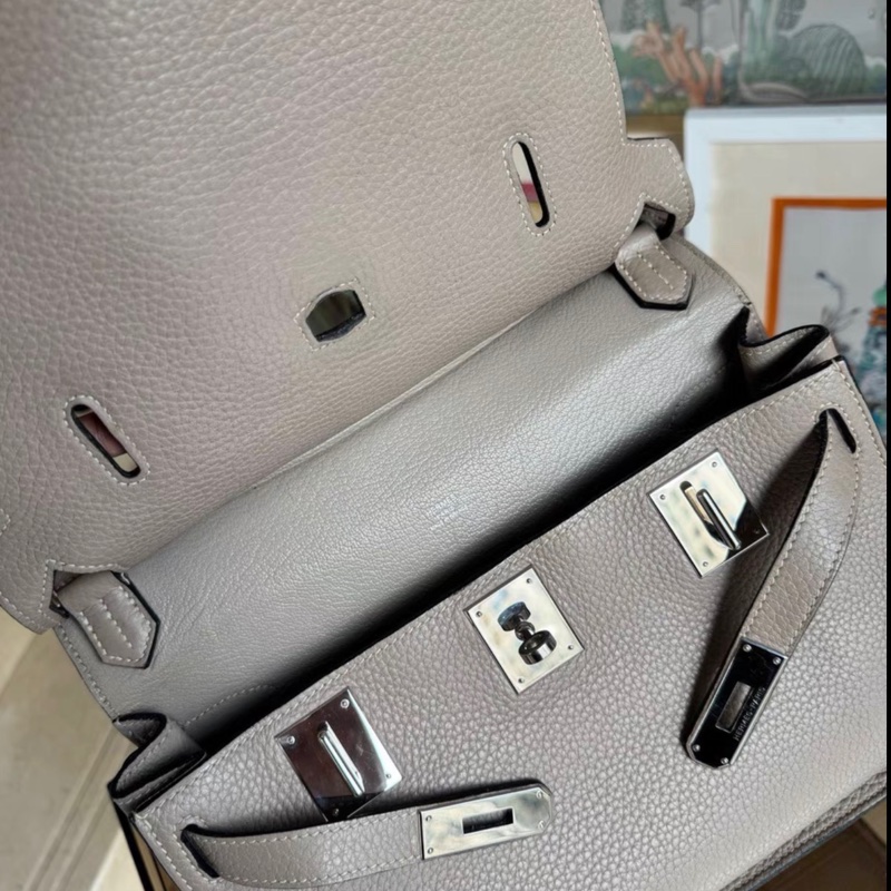 98新💎Hermes 吉普賽28斑鳩灰銀扣N刻,買回來背了一次-6