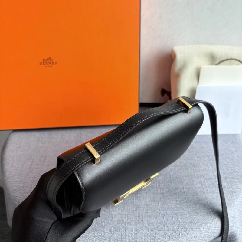 99新大全套 hermes 🩷constance19 康康19 mini monsieur皮 黑金 蜥蜴扣‼️-5