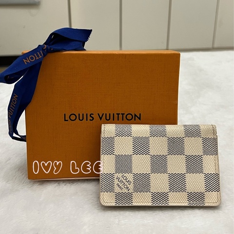LOUIS VUITTON Damier Azur Organizer De Poche 卡片夾 名片夾 N61727 白色棋盤 正品 二手精品