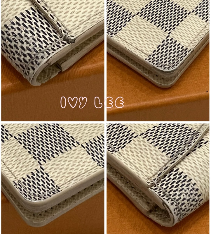 LOUIS VUITTON Damier Azur Organizer De Poche 卡片夾 名片夾 N61727 白色棋盤 正品 二手精品-9