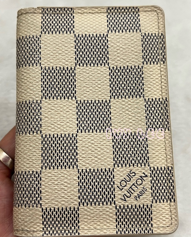 LOUIS VUITTON Damier Azur Organizer De Poche 卡片夾 名片夾 N61727 白色棋盤 正品 二手精品-14