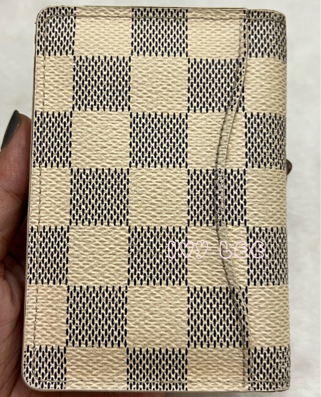 LOUIS VUITTON Damier Azur Organizer De Poche 卡片夾 名片夾 N61727 白色棋盤 正品 二手精品-15