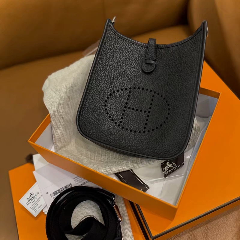 Hermes Mini Evelyne 黑銀 🖤 W刻 全配 全網超甜價-0