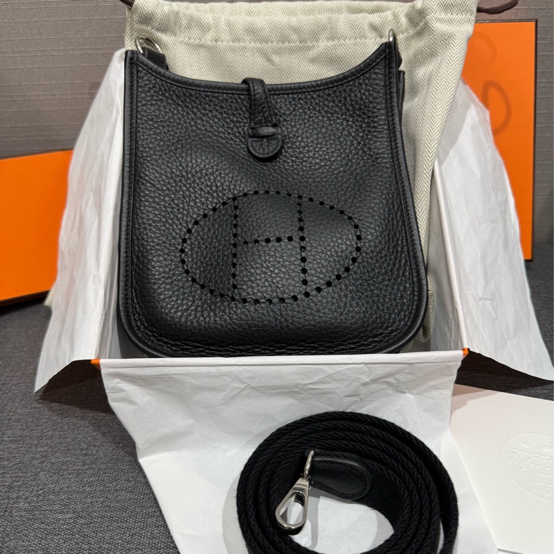 Hermes Mini Evelyne 黑銀 🖤 W刻 全配 全網超甜價-1