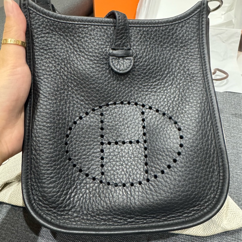 Hermes Mini Evelyne 黑銀 🖤 W刻 全配 全網超甜價-2