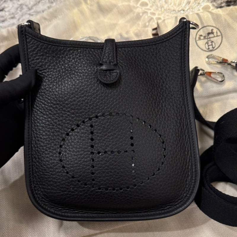 Hermes Mini Evelyne16 黑銀 🖤 W刻 全配 全網超甜價-2