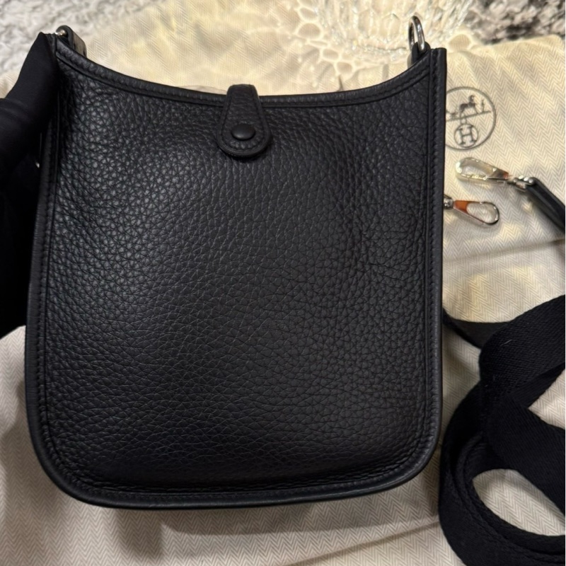 Hermes Mini Evelyne16 黑銀 🖤 W刻 全配 全網超甜價-3