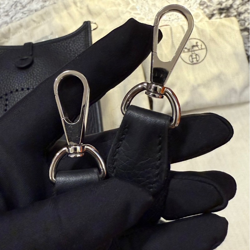 Hermes Mini Evelyne16 黑銀 🖤 W刻 全配 全網超甜價-19