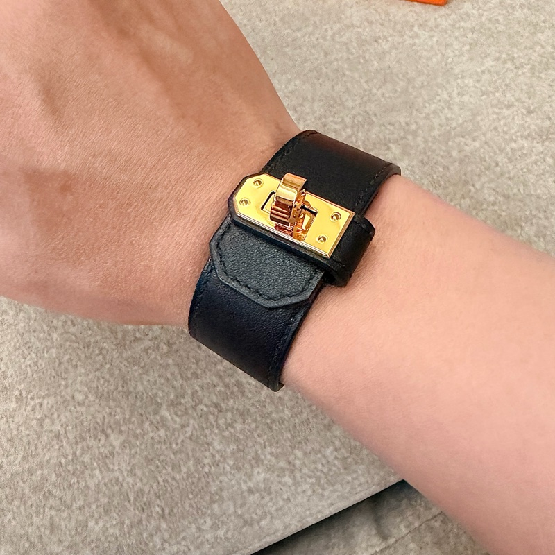 Hermes 寬版凱莉釦手環-0
