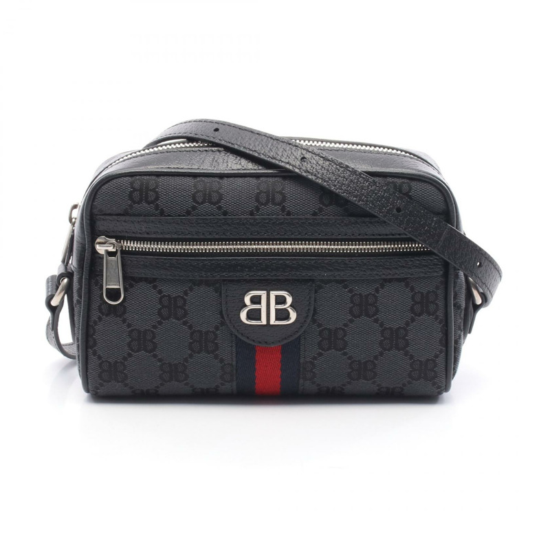 BALENCIAGA × GUCCI The Hacker Project Webline 肩背包 680128 帆布 黑色-0