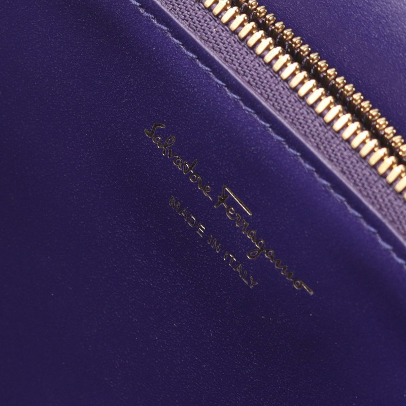 Salvatore Ferragamo Gancini 肩背包 21 H321 皮革 紫色 二手斜背包-3
