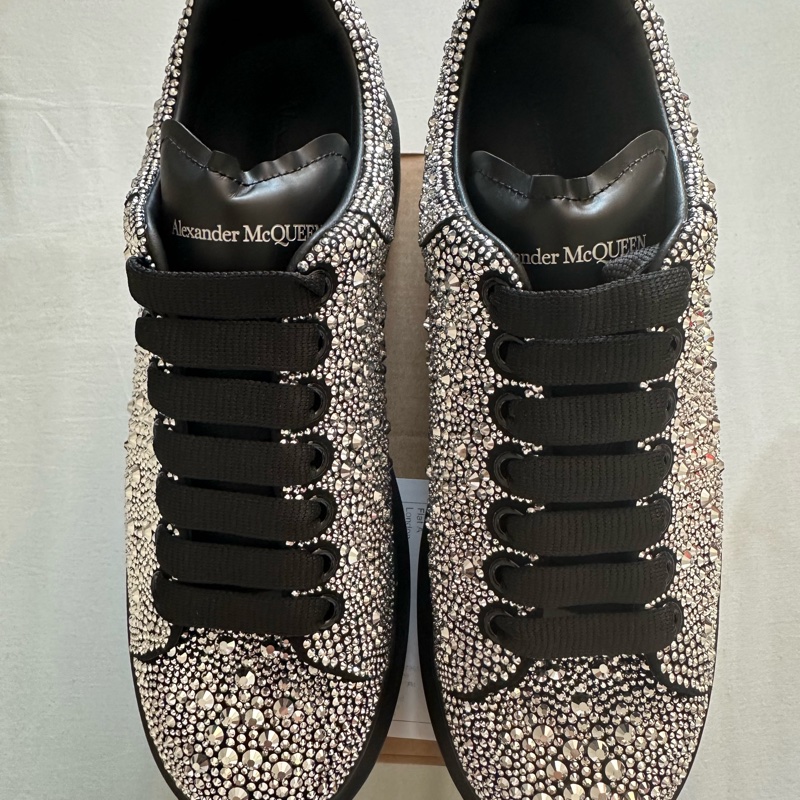 Alexander McQueen 麥坤男款稀有水晶小白鞋oversized sneakers with crystal-0