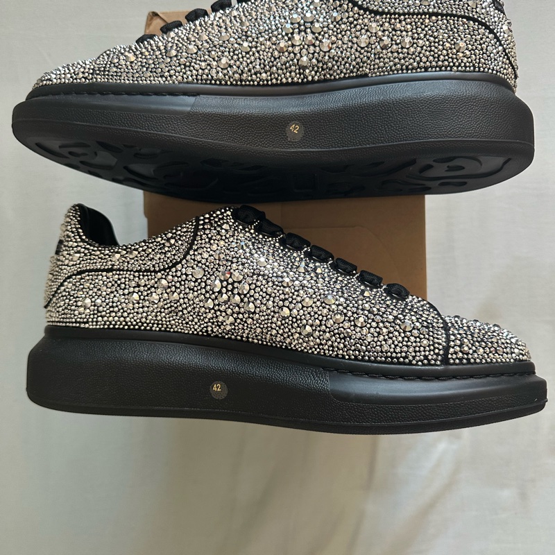 Alexander McQueen 麥坤男款稀有水晶小白鞋oversized sneakers with crystal-2