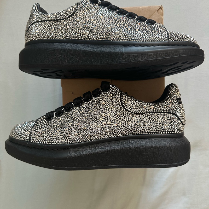 Alexander McQueen 麥坤男款稀有水晶小白鞋oversized sneakers with crystal-3