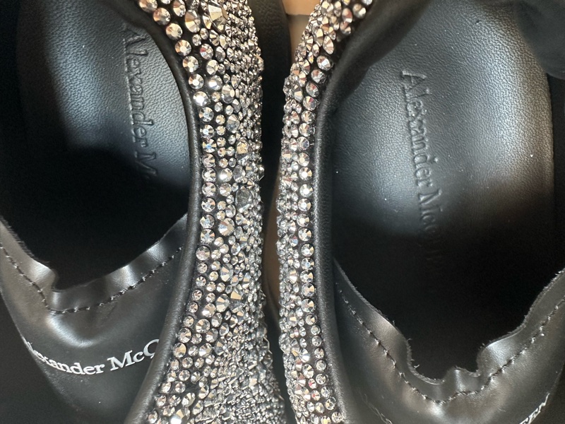 Alexander McQueen 麥坤男款稀有水晶小白鞋oversized sneakers with crystal-5