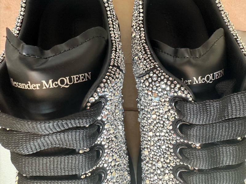 Alexander McQueen 麥坤男款稀有水晶小白鞋oversized sneakers with crystal-7