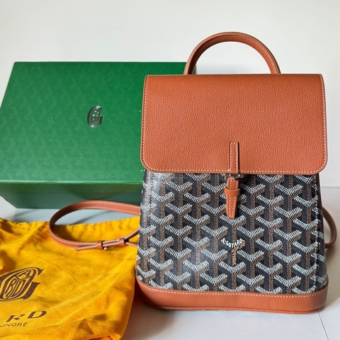 Goyard alpin  mini 雙肩包 老花棕色