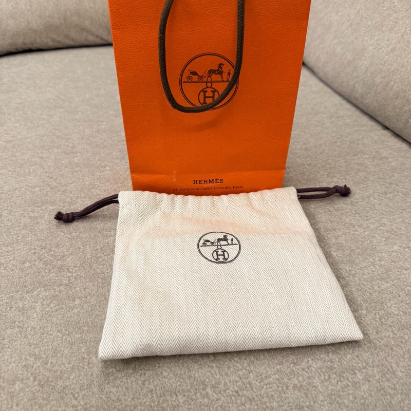 Hermes Box皮 黑色縫白線短夾-7