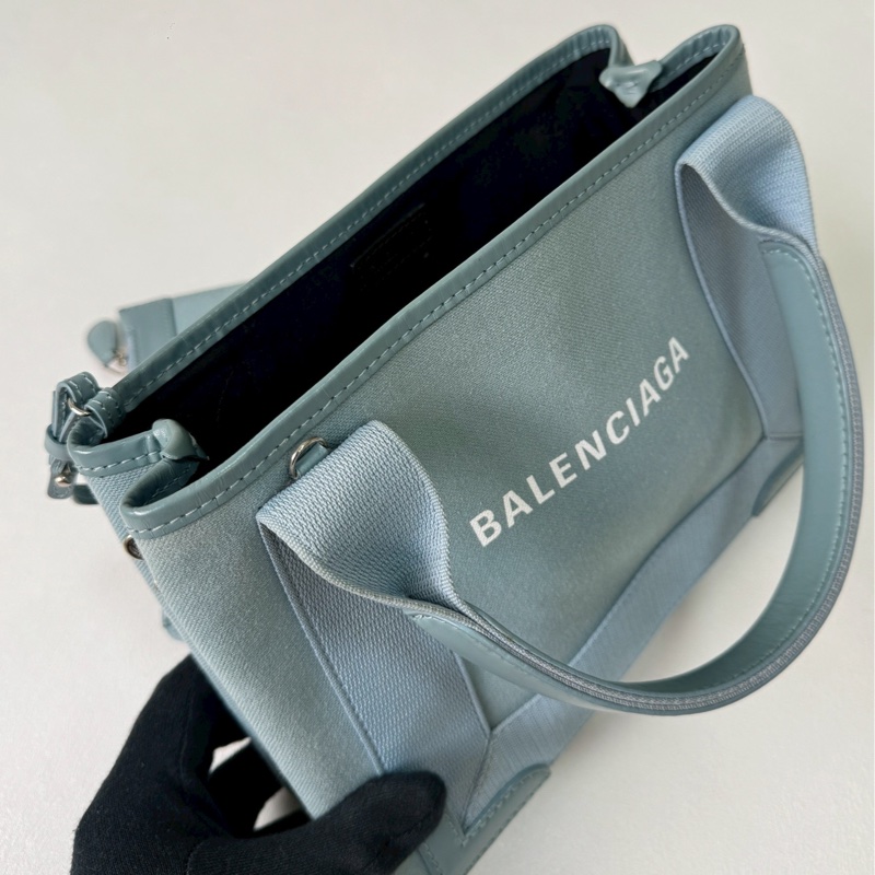 巴黎世家灰藍navy cabas-2