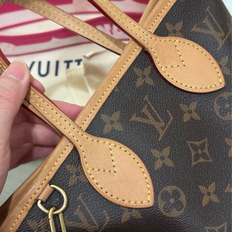 Louis Vuitton Neverfull BB 手提 斜背包 粉色背袋 M46786 晶片款 附購買證明/防塵袋/收納箱/紙袋-5