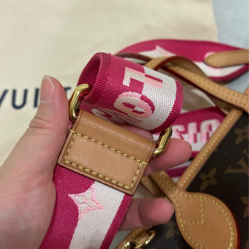 Louis Vuitton Neverfull BB 手提 斜背包 粉色背袋 M46786 晶片款 附購買證明/防塵袋/收納箱/紙袋-19
