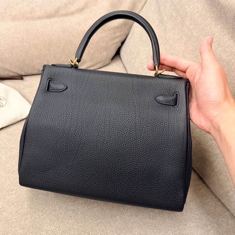 Hermes Kelly 28內縫 Togo 黑金-2