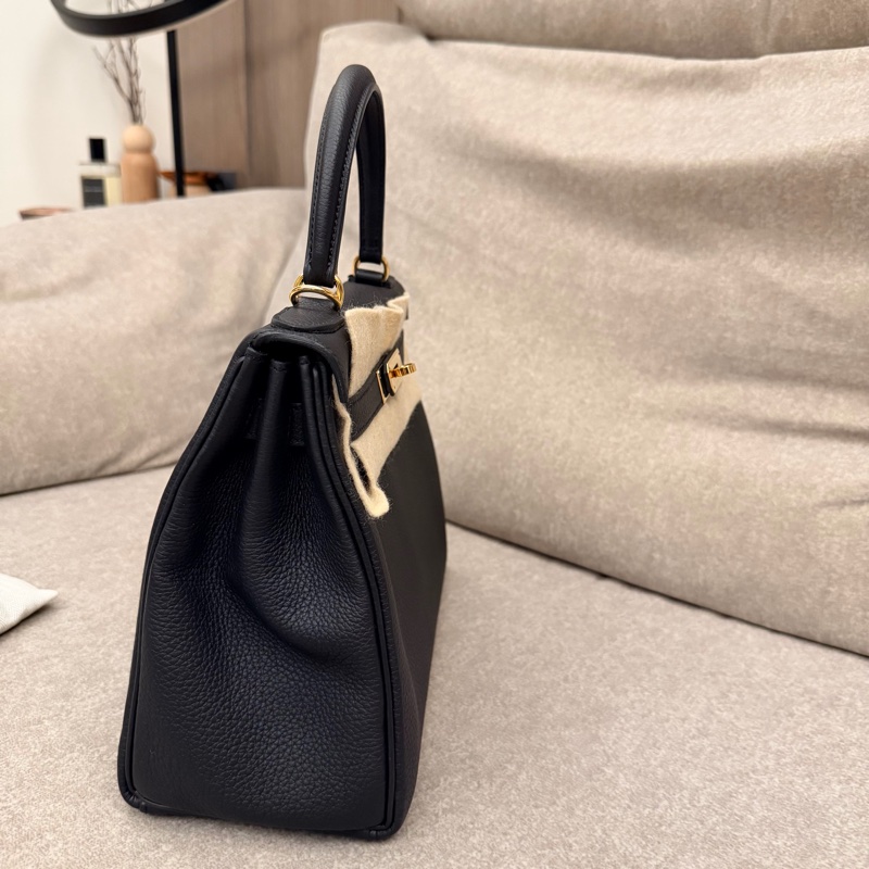 Hermes Kelly 28內縫 Togo 黑金-6