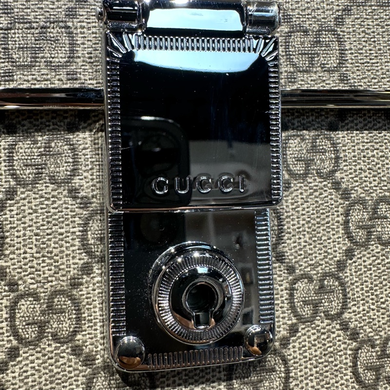 GUCCI古驰 Globe-Trotter 老花Logo 竹节手柄单肩斜挎手提包-9
