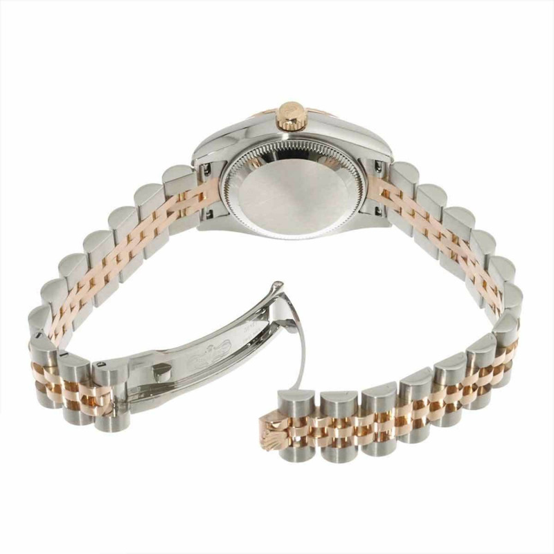 勞力士 Datejust 雙色手錶 179171G,V 編號,輪盤,女士手錶,10 顆鑽石,粉紅色,電腦化,18K 白金,自動-4