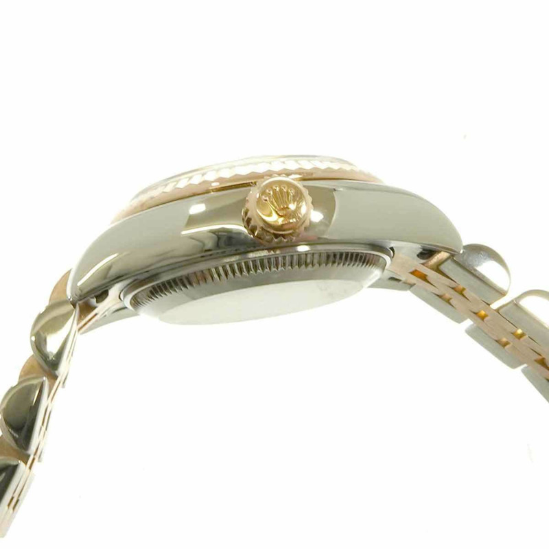 勞力士 Datejust 雙色手錶 179171G,V 編號,輪盤,女士手錶,10 顆鑽石,粉紅色,電腦化,18K 白金,自動-5