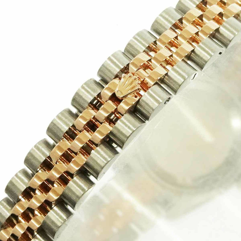 勞力士 Datejust 雙色手錶 179171G,V 編號,輪盤,女士手錶,10 顆鑽石,粉紅色,電腦化,18K 白金,自動-6