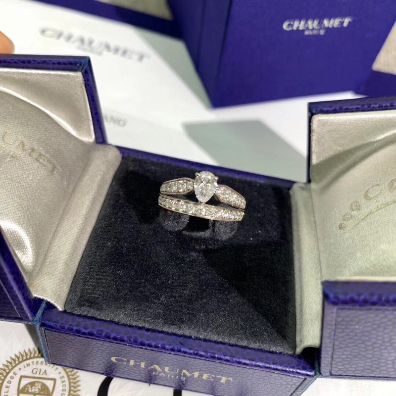 Chaumet尚美 約瑟芬系列為愛加冕白金鑽戒48號,主鑽0.41ct,顏色:D,淨度:vs1,2018年購入-1