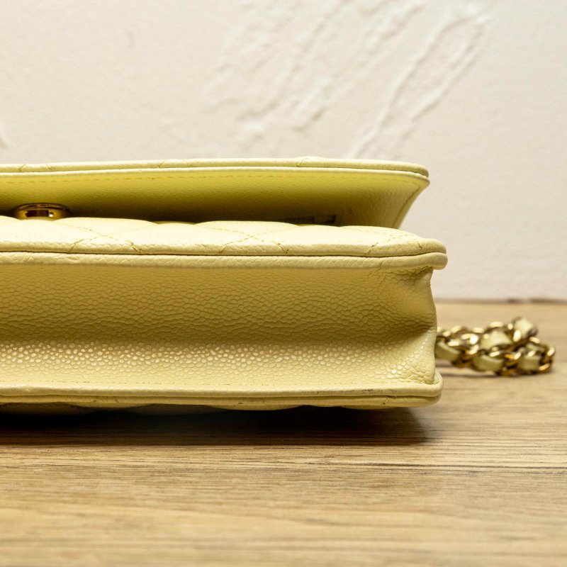 Chanel woc芯片 淡黄色 荔枝皮-3