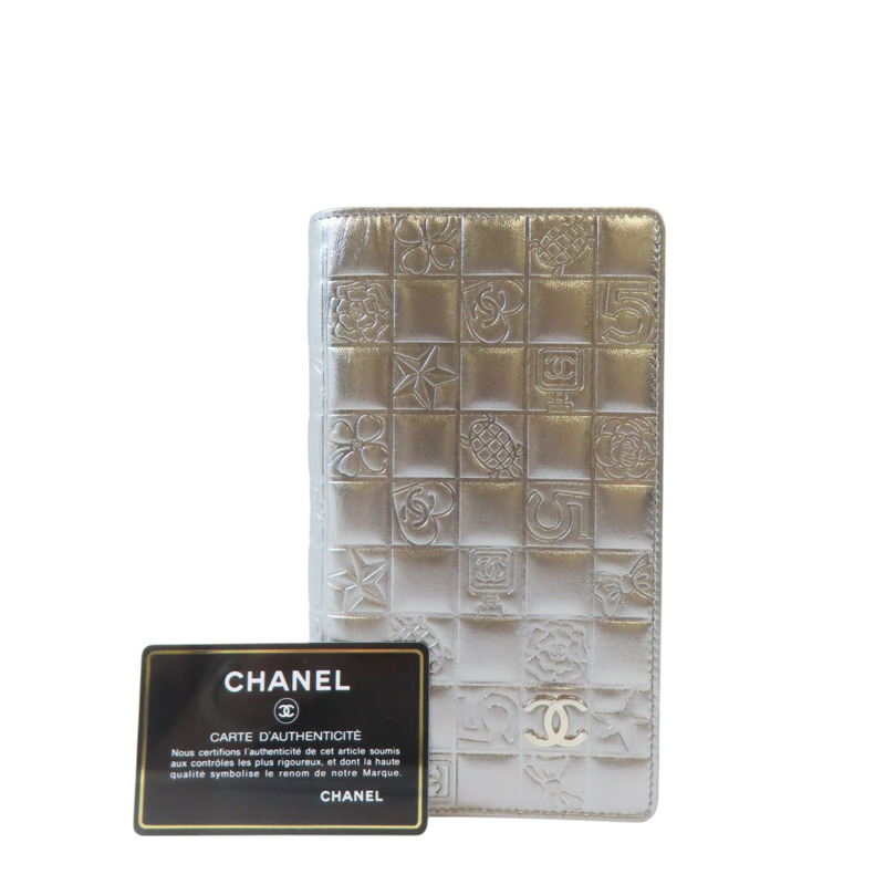 【再降價】銀色 羊皮 格紋 雙折 Lucky Symbols 長夾【CHANEL 香奈兒】-7