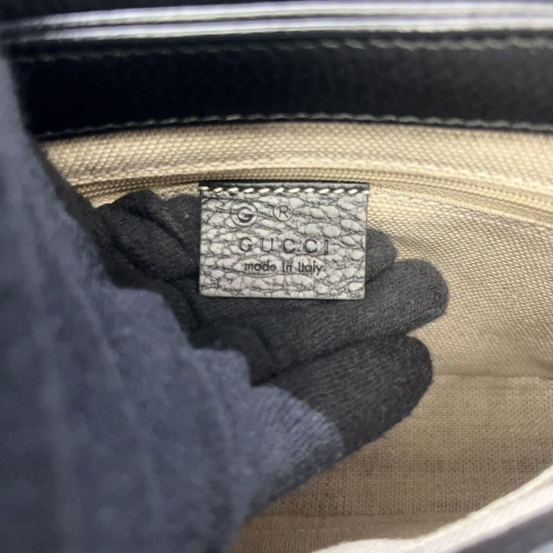 GUCCI 雙G牛皮鏈帶斜背包-7