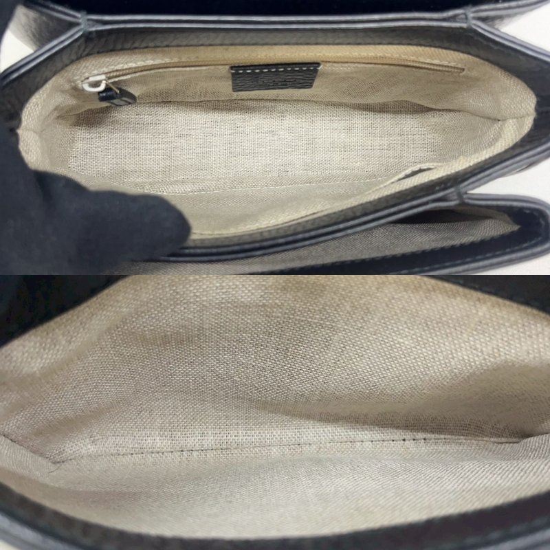 GUCCI 雙G牛皮鏈帶斜背包-3