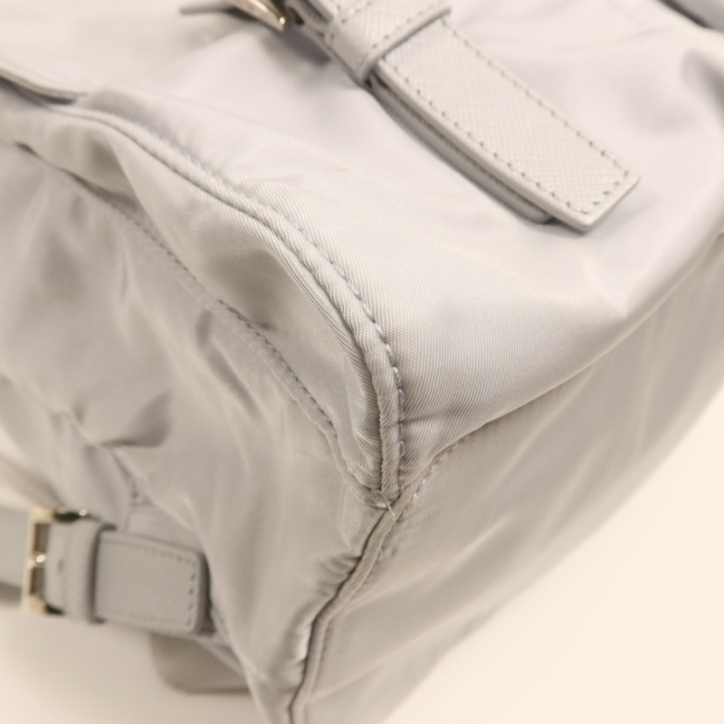 PRADA 尼龍Backpack銀扣背包-8