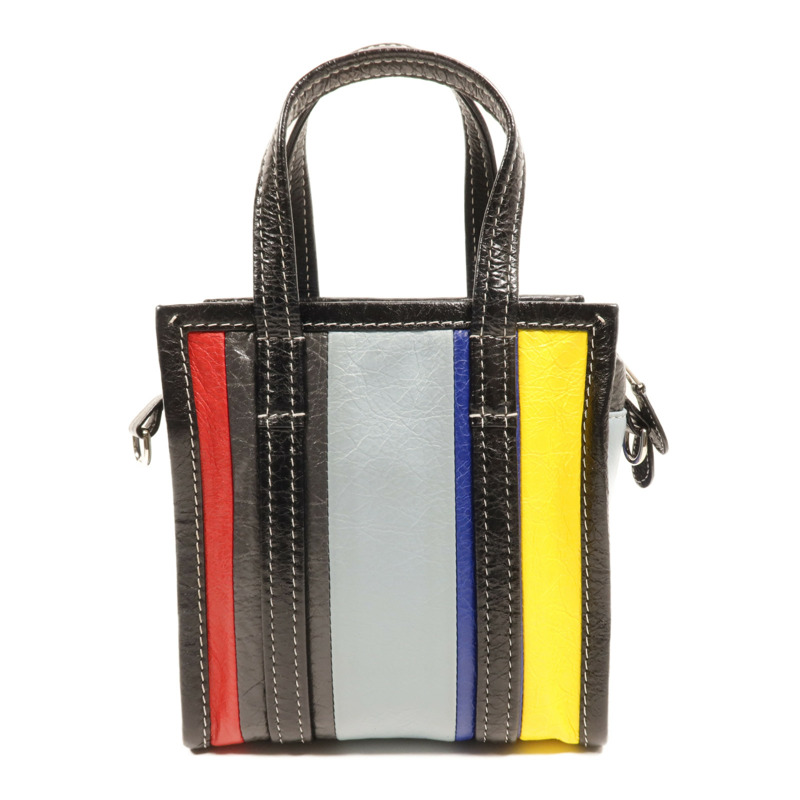 BALENCIAGA 牛皮皮革Shopper XXS銀扣手挽肩背兩用袋-1