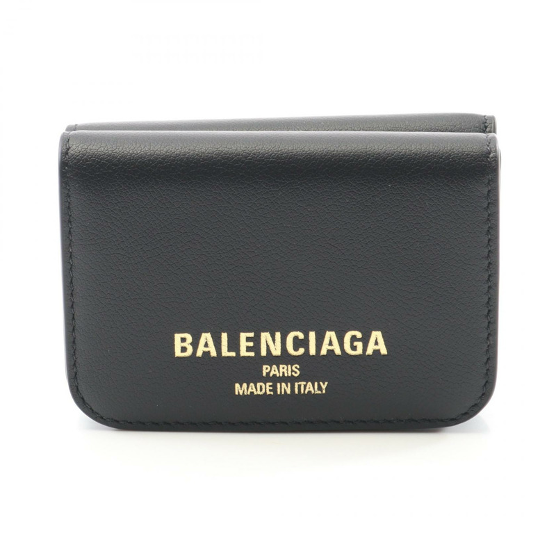 BALENCIAGA 三折皮夾 8109042ABGH1000 皮革 黑色 全新 男女通用-0