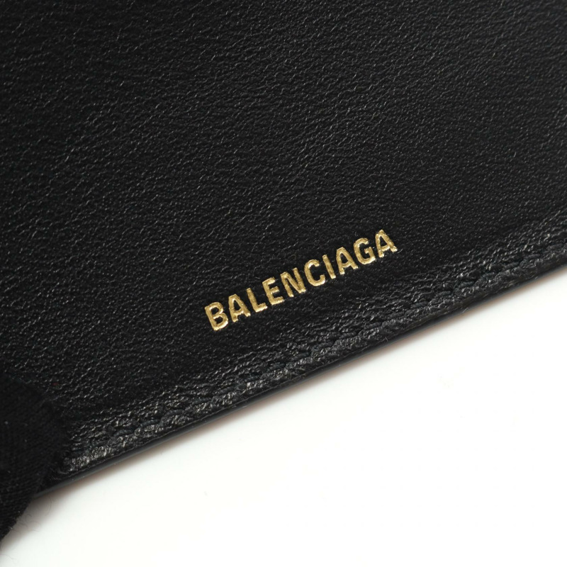BALENCIAGA 三折皮夾 8109042ABGH1000 皮革 黑色 全新 男女通用-4