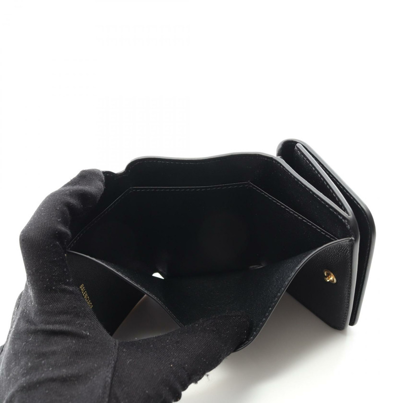 BALENCIAGA 三折皮夾 8109042ABGH1000 皮革 黑色 全新 男女通用-5