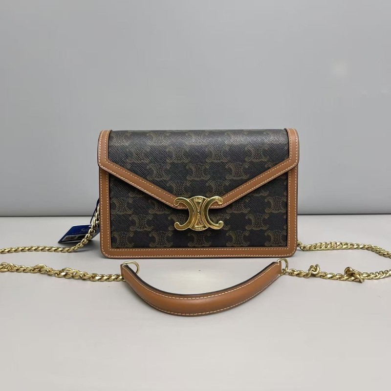 Celine triomphe老花凱旋門信封鏈條包 斜背包-0