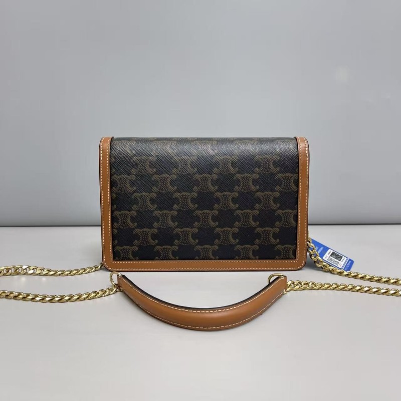 Celine triomphe老花凱旋門信封鏈條包 斜背包-1